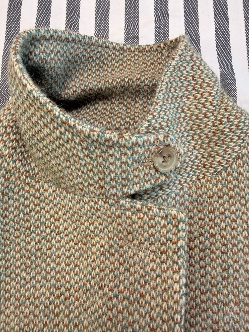 Women's Ralph Lauren Made in Italy Lambswool Alpaca Tweed Blazer Jacket 12 Tan - Picture 7 of 16